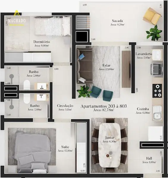 Foto 4 de Apartamento com 2 Quartos à venda, 20m² em Farroupilha, Ivoti