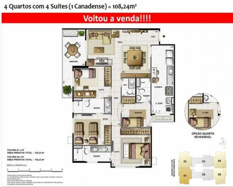 Foto 5 de Apartamento com 3 Quartos à venda, 70m² em Centro, Nova Iguaçu