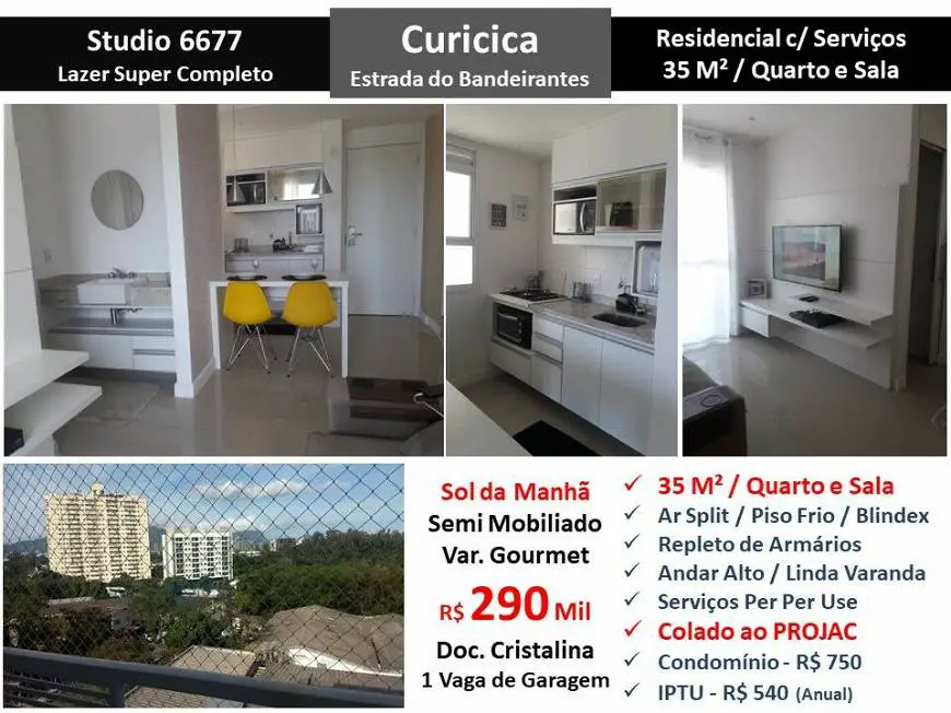 Foto 5 de Apartamento com 1 Quarto à venda, 35m² em Curicica, Rio de Janeiro