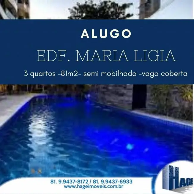 Foto 1 de Apartamento com 3 Quartos para alugar, 82m² em Boa Viagem, Recife