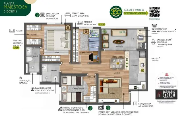 Foto 4 de Apartamento com 2 Quartos à venda, 65m² em Conjunto Residencial Trinta e Um de Março, São José dos Campos