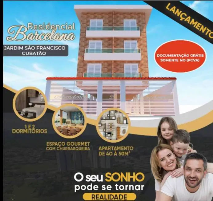 Foto 1 de Apartamento com 2 Quartos à venda, 55m² em Centro, Cubatão
