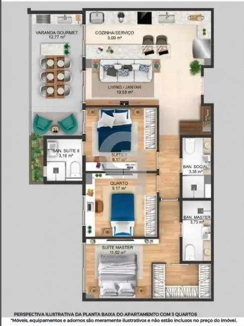 Foto 2 de Apartamento com 3 Quartos à venda, 89m² em Vilas do Atlantico, Lauro de Freitas