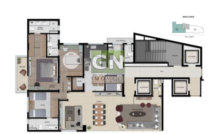 Foto 5 de Apartamento com 4 Quartos à venda, 164m² em Serra, Belo Horizonte