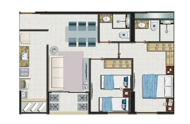 Foto 2 de Apartamento com 2 Quartos à venda, 55m² em Espinheiro, Recife