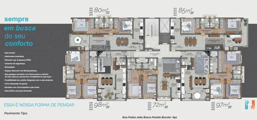 Foto 3 de Apartamento com 3 Quartos à venda, 97m² em Camobi, Santa Maria