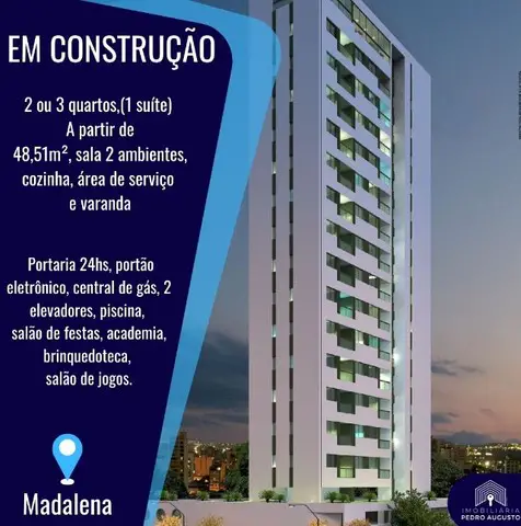 Foto 1 de Apartamento com 3 Quartos à venda, 67m² em Madalena, Recife