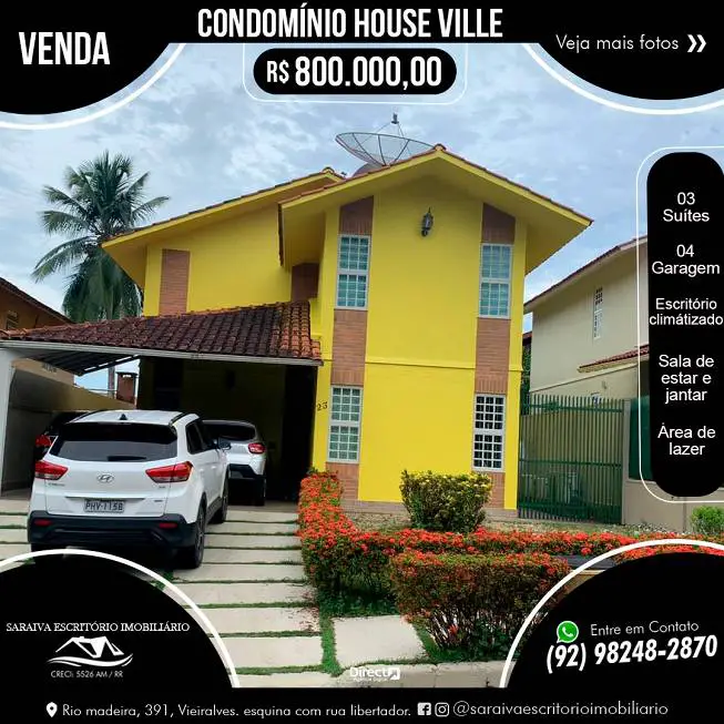 Foto 1 de Casa com 3 Quartos à venda, 181m² em Nova Esperança, Manaus