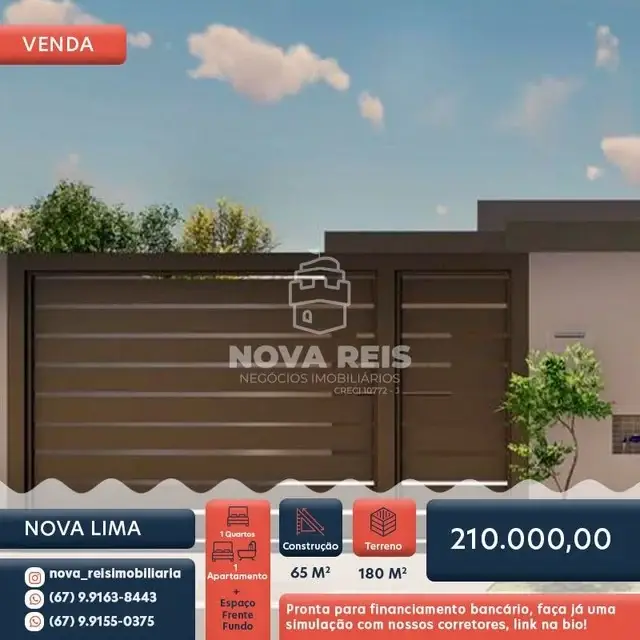 Foto 1 de Casa com 2 Quartos à venda, 180m² em Coronel Antonino, Campo Grande