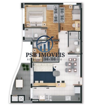 Foto 2 de Apartamento com 2 Quartos à venda, 70m² em São Francisco, Curitiba
