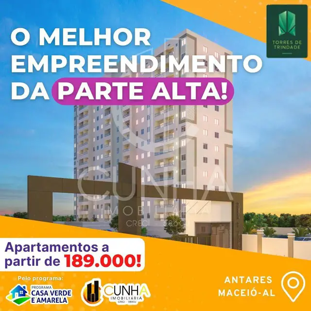 Foto 1 de Apartamento com 2 Quartos à venda, 40m² em Tabuleiro do Martins, Maceió