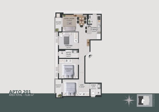 Foto 5 de Apartamento com 3 Quartos à venda, 88m² em Ingleses do Rio Vermelho, Florianópolis