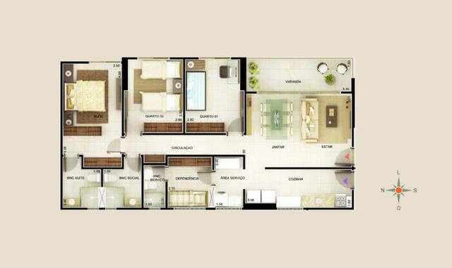 Foto 4 de Apartamento com 3 Quartos à venda, 78m² em Estados, João Pessoa