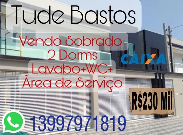 Foto 1 de Casa com 2 Quartos à venda, 52m² em Sítio do Campo, Praia Grande