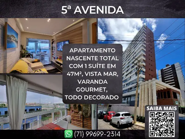 Foto 1 de Apartamento com 1 Quarto à venda, 47m² em Armação, Salvador