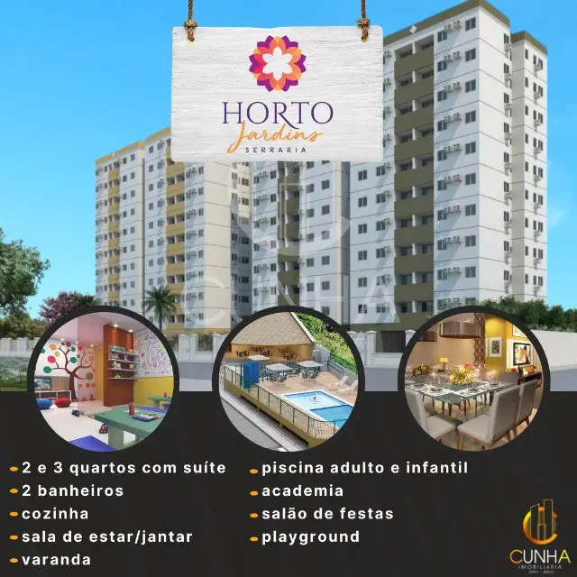 Foto 1 de Apartamento com 3 Quartos à venda, 54m² em Serraria, Maceió