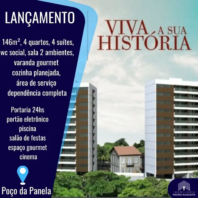 Foto 1 de Apartamento com 4 Quartos à venda, 146m² em Casa Forte, Recife