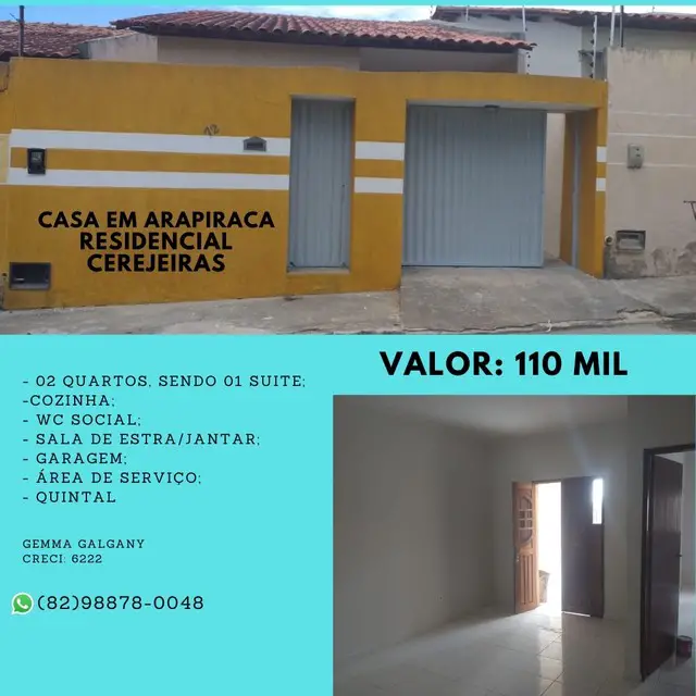 Foto 1 de Casa com 2 Quartos à venda, 126m² em Massaranduba, Arapiraca