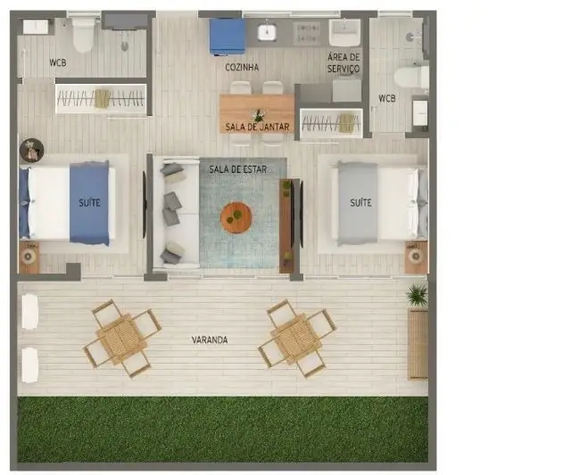 Foto 5 de Apartamento com 2 Quartos à venda, 47m² em Jardim Oceania, João Pessoa