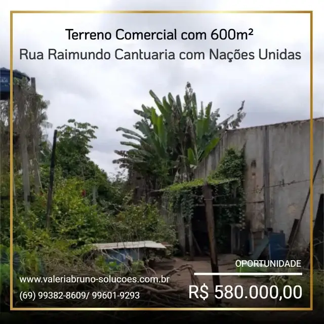 Foto 1 de Lote/Terreno à venda, 600m² em Roque, Porto Velho