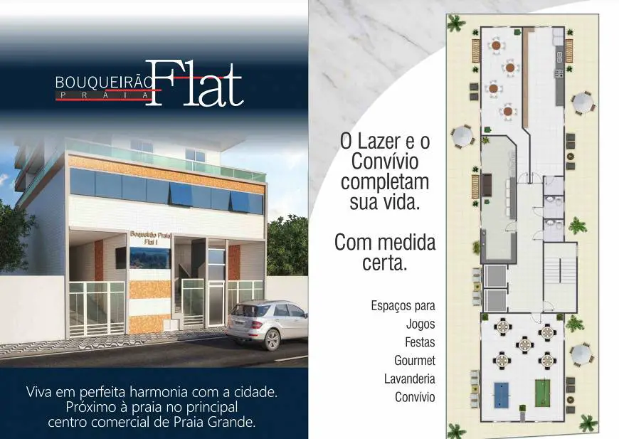 Foto 4 de Flat com 1 Quarto à venda, 31m² em Boqueirão, Praia Grande