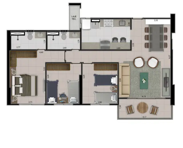 Foto 4 de Apartamento com 3 Quartos à venda, 146m² em Estados, João Pessoa