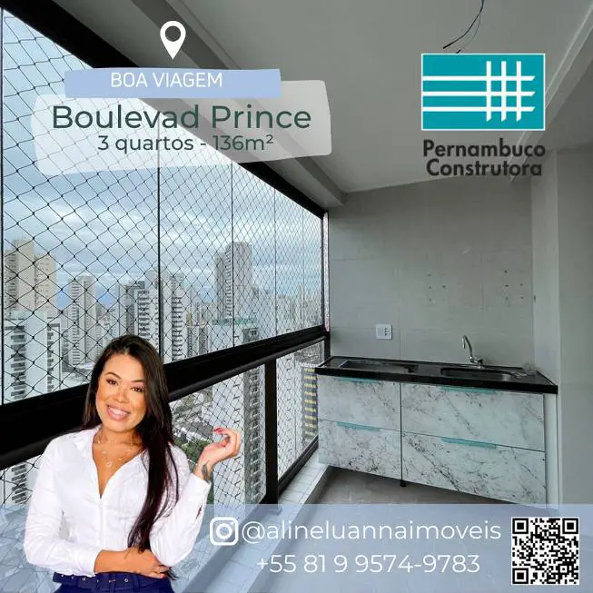 Foto 2 de Apartamento com 3 Quartos à venda, 136m² em Boa Viagem, Recife