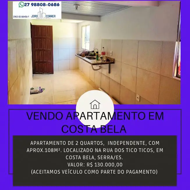 Foto 1 de Apartamento com 2 Quartos à venda, 108m² em Costa Bela, Serra
