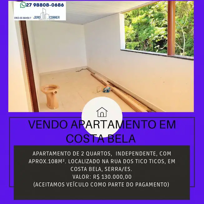 Foto 4 de Apartamento com 2 Quartos à venda, 108m² em Costa Bela, Serra