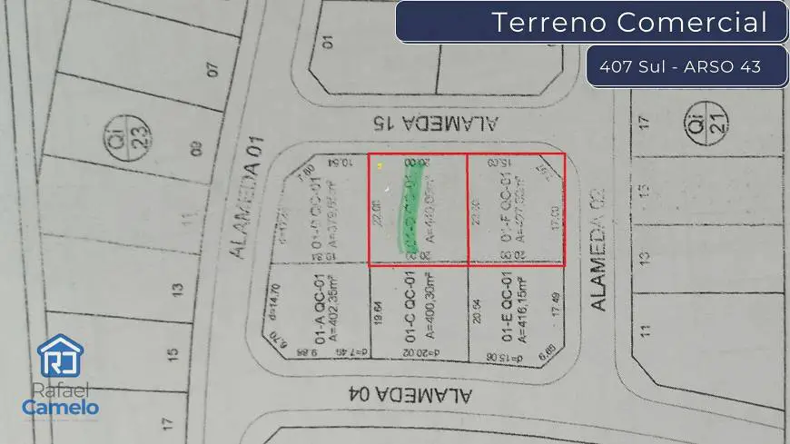 Foto 1 de Lote/Terreno à venda, 440m² em Plano Diretor Sul, Palmas