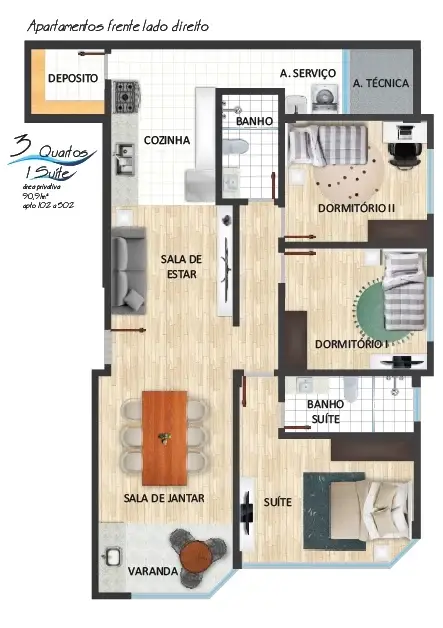 Foto 4 de Apartamento com 4 Quartos à venda, 120m² em Iriri, Anchieta