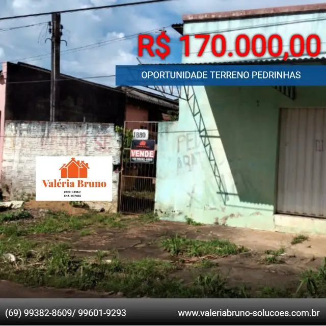 Foto 1 de Lote/Terreno à venda, 360m² em Pedrinhas, Porto Velho