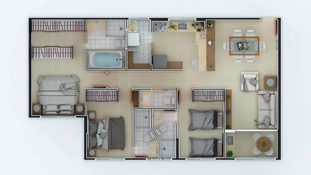 Foto 2 de Apartamento com 3 Quartos à venda, 90m² em Capim Macio, Natal