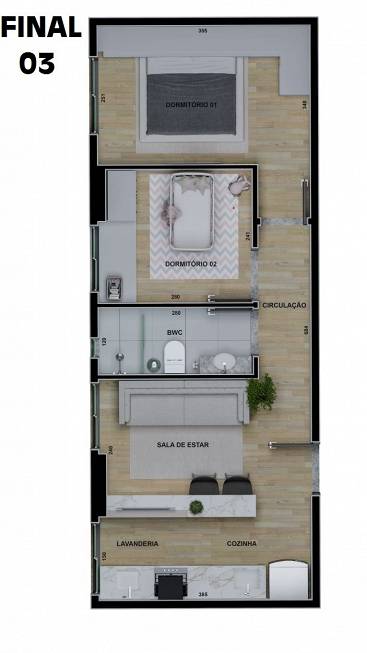 Foto 2 de Apartamento com 2 Quartos à venda, 59m² em Centro, Cascavel