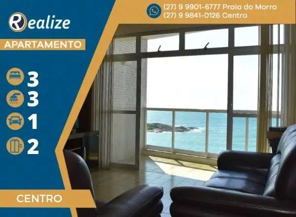 Foto 1 de Apartamento com 3 Quartos à venda, 122m² em Centro, Guarapari