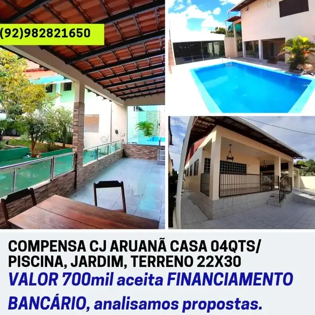 Foto 1 de Casa com 4 Quartos à venda, 620m² em Compensa, Manaus