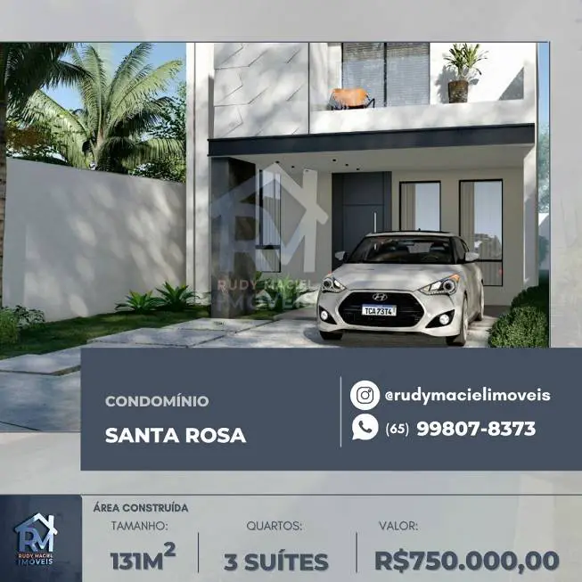 Foto 1 de Sobrado com 3 Quartos à venda, 131m² em Santa Rosa, Cuiabá
