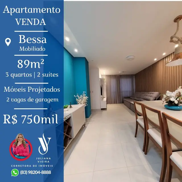 Foto 1 de Apartamento com 3 Quartos à venda, 89m² em Aeroclube, João Pessoa