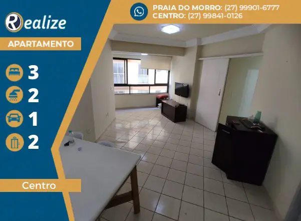 Foto 1 de Apartamento com 3 Quartos à venda, 113m² em Centro, Guarapari