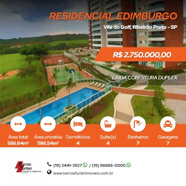 Foto 1 de Apartamento com 4 Quartos à venda, 586m² em Vila do Golf, Ribeirão Preto