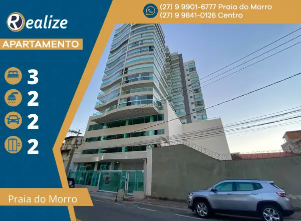 Foto 1 de Apartamento com 3 Quartos à venda, 105m² em Praia do Morro, Guarapari