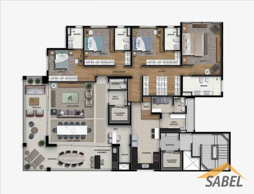 Foto 2 de Apartamento com 4 Quartos à venda, 263m² em Santana, São Paulo