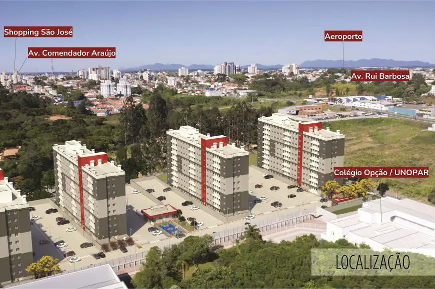 Foto 4 de Apartamento com 2 Quartos à venda, 45m² em Centro, São José dos Pinhais