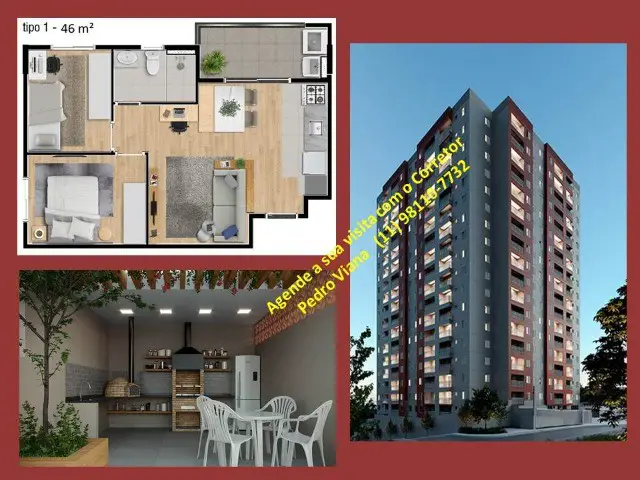Foto 1 de Apartamento com 2 Quartos à venda, 46m² em Vila Humaita, Santo André