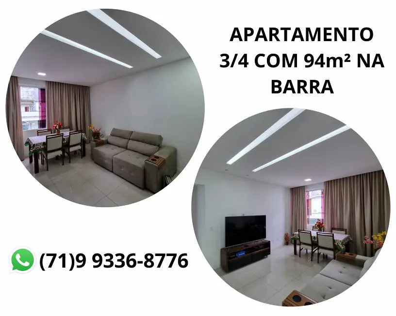 Foto 1 de Apartamento com 3 Quartos à venda, 94m² em Barra, Salvador