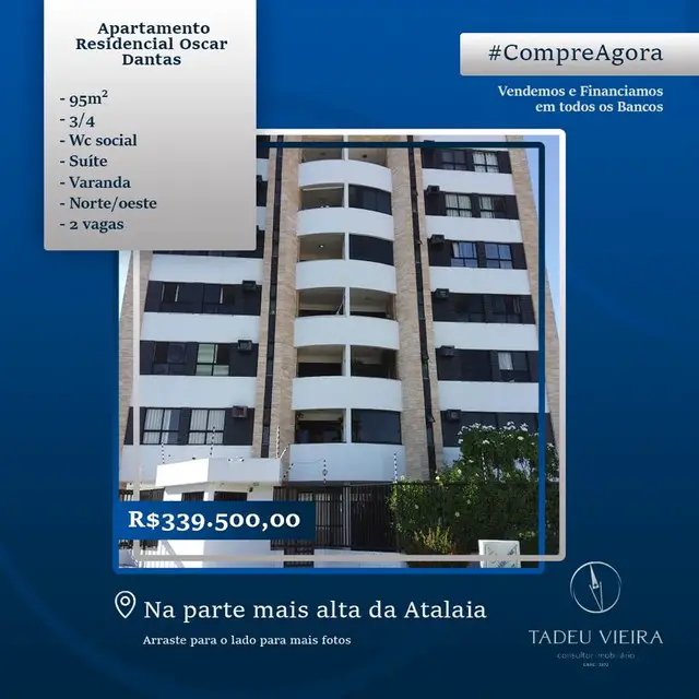 Foto 1 de Apartamento com 3 Quartos à venda, 95m² em Atalaia, Aracaju