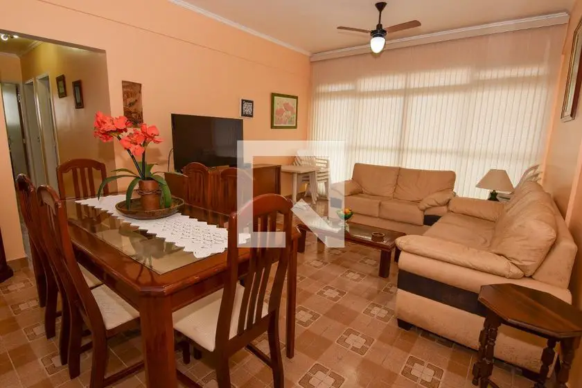 Foto 1 de Apartamento com 3 Quartos para alugar, 92m² em Vila Alzira, Guarujá