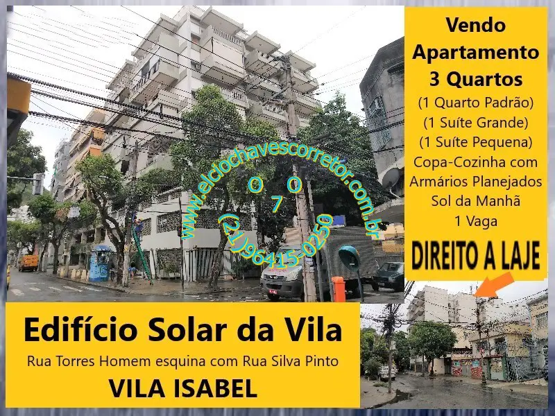 Foto 1 de Apartamento com 3 Quartos para venda ou aluguel, 80m² em Vila Isabel, Rio de Janeiro