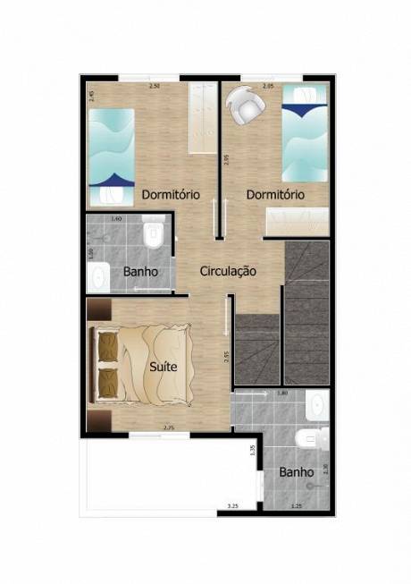 Foto 2 de Casa de Condomínio com 3 Quartos à venda, 113m² em Vila Curuçá, Santo André