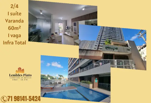 Foto 1 de Apartamento com 2 Quartos à venda, 60m² em Acupe de Brotas, Salvador